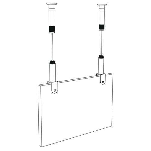 Design element za pritrjevanje plošče na vrv D-C-SG - način pritrditve.