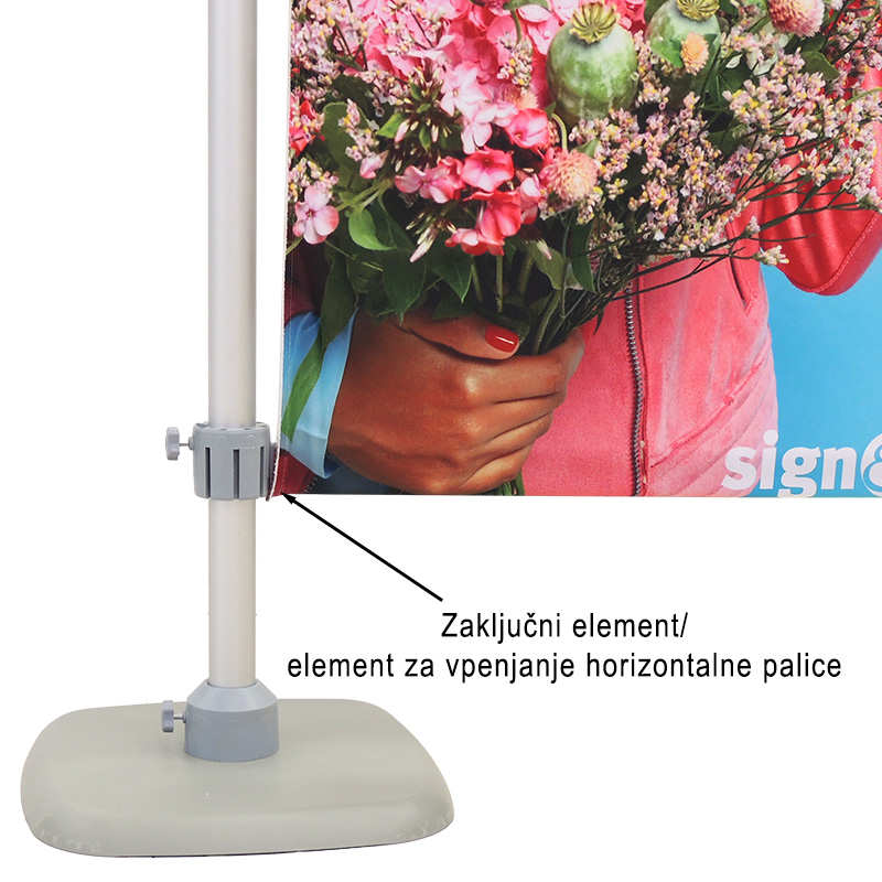 Modularna stena - MH Quick display (možnost pritrditve stene s končnimi pritrdilnimi elementi - pogled od spredaj)