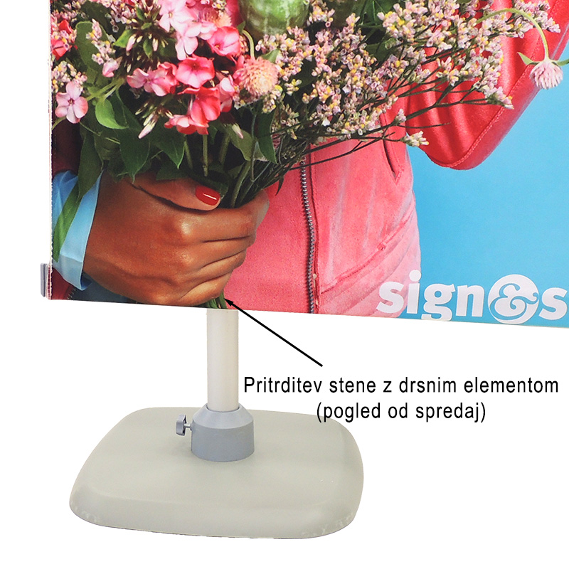 Modularna stena - MH Quick display (možnost pritrditve stene z drsnimi pritrdilnimi elementi - pogled od spredaj)