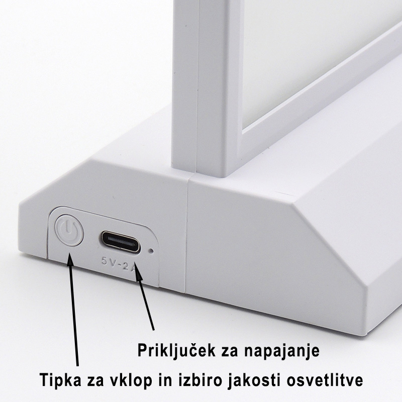 Namizni dvostranski LED okvir A4 - napajanje