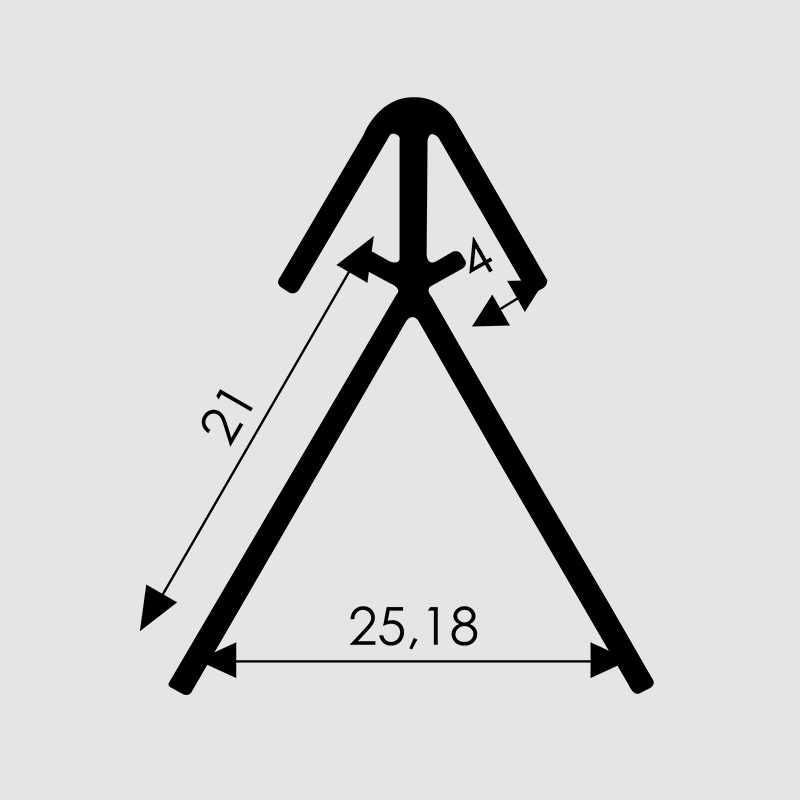 Aluminijasti robni profili (134229) - Kotni zunanji Triangle 60° alu profil 4 mm