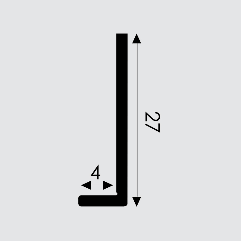 Aluminijasti robni profili (136011) - Robni alu L profil 3/4 mm