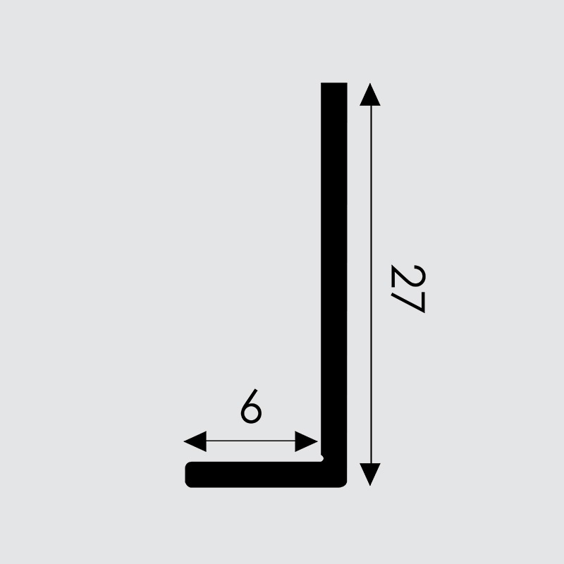 Aluminijasti robni profili (136012) - Robni alu L profil 5/6 mm