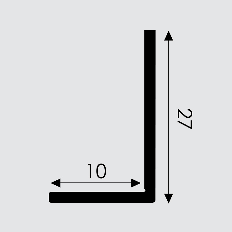 Aluminijasti robni profili (136013) - Robni alu L profil 10 mm