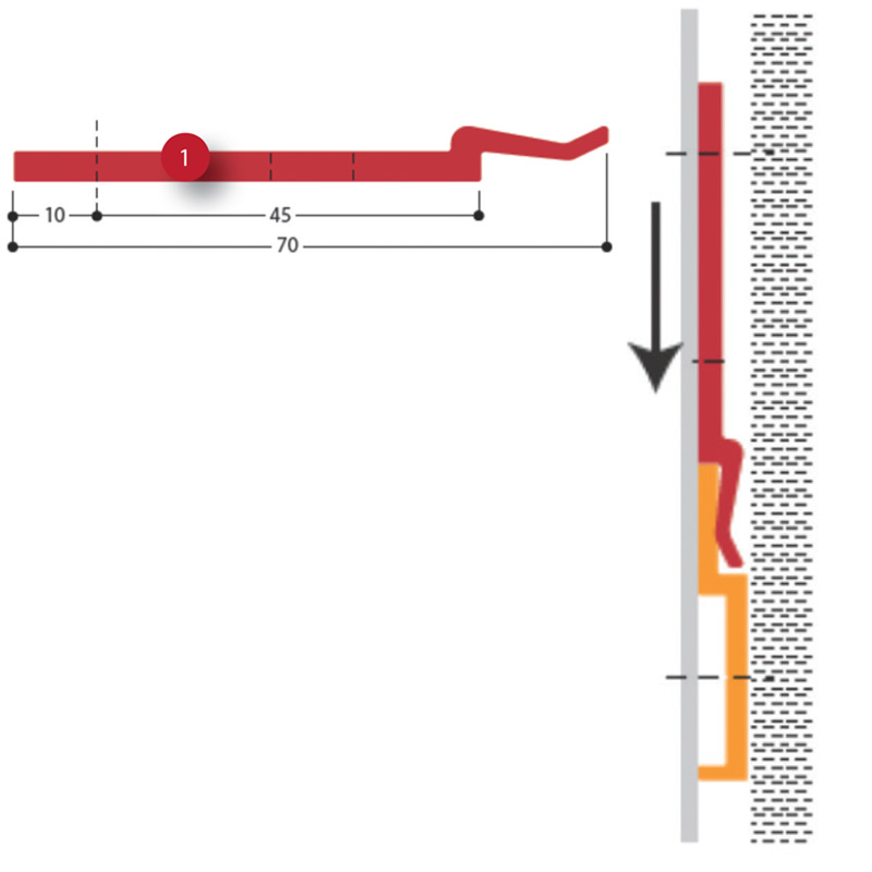Montažni sistemi - Montažni element za 130297 (130298) - dimenzije