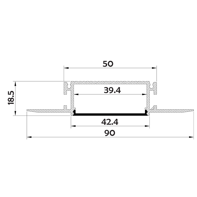 Alu LED profili A057 - dimenzije