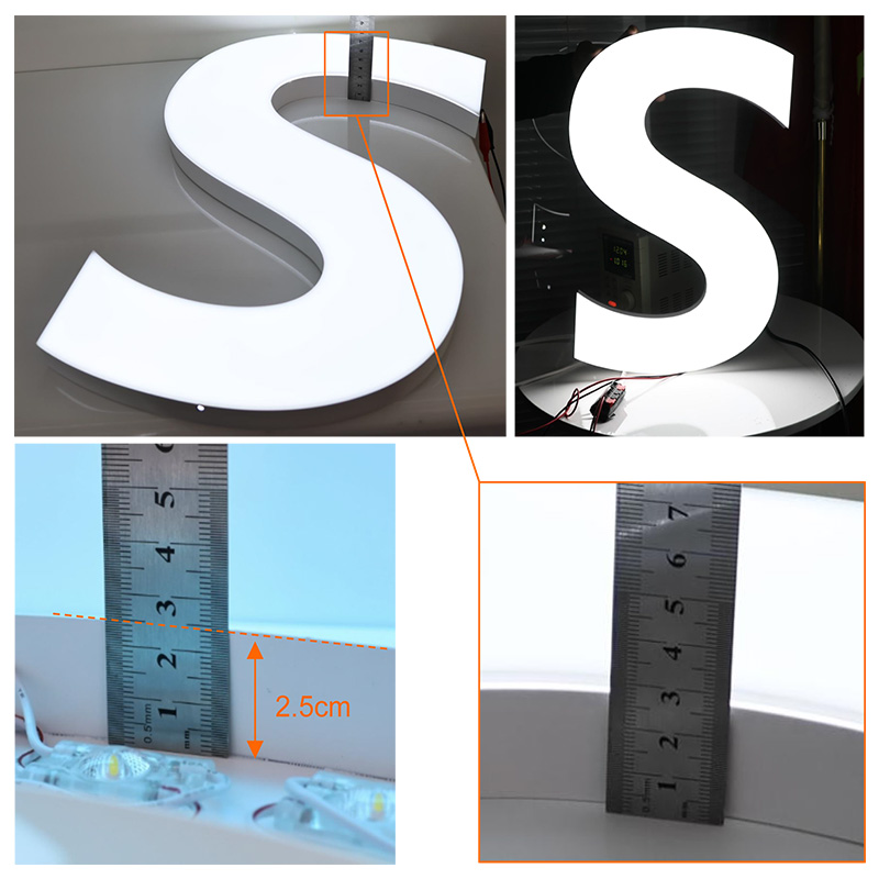 LED moduli MN MiniLed 2LED - primer uporabe na svetlobni črki višine le 2,5 cm