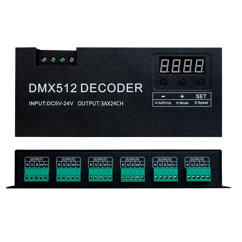 DMX 24 kanalni (RGBW) dekoder - izhodi