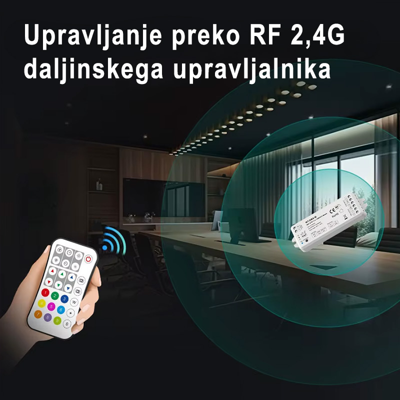 DMX kontroler Wifi/RF - upravljanje preko RF 2,4G daljinskega upravljalnika