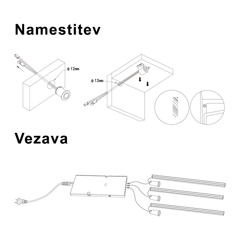 LED senzorji JL39D-IRSW-DD IR dvojni vratni senzor - namestitev in vezava