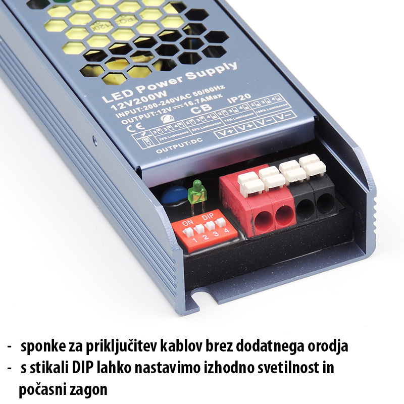 Super Slim Inside napajalnik 200W (v2) - izhodni priključki